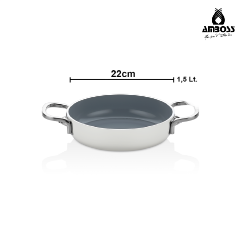 Amboss Sera Nova Bello 2 Parça Seramik Sahan Seti 20-22 cm – Beyaz