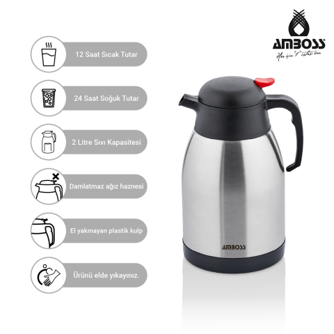 Amboss Crispella 2 Lt Paslanmaz Çelik Termos