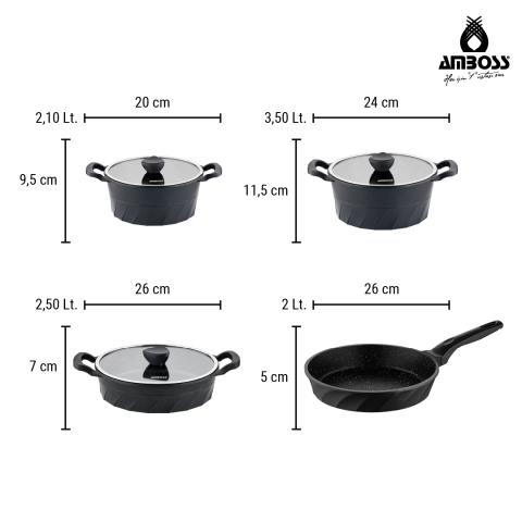 Amboss Cool Kuvars Premium 21 Parça Çeyiz Seti