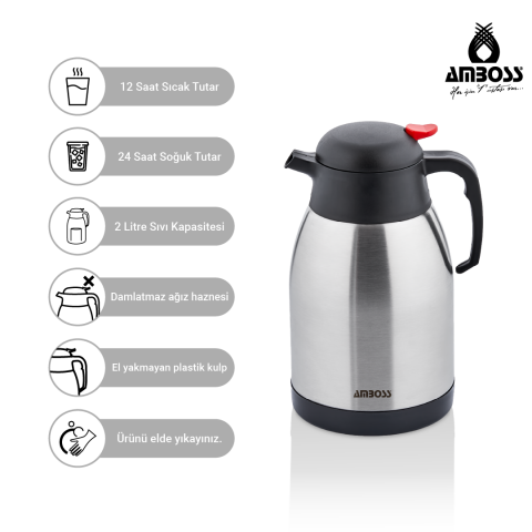 Amboss Crispella Sunday 3 Parça Çelik Termos Emaye Kupa Seti