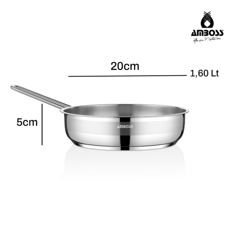 Amboss Galen 5 Parça İndüksiyon Tabanlı Çelik Tencere Tava Sütlük Seti