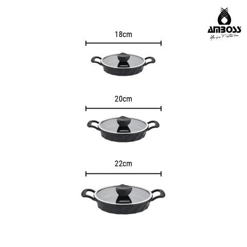 Amboss Kuvars 13 Parça Döküm Tencere Tava Sahan Seti