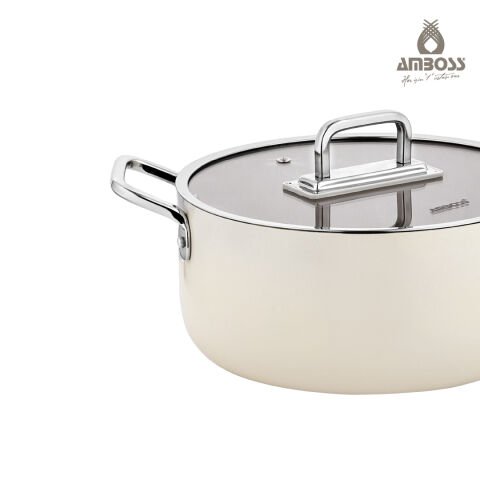 Amboss Sera Nova Doğal Seramik Derin Tencere 20 cm 2,8 Litre - Latte