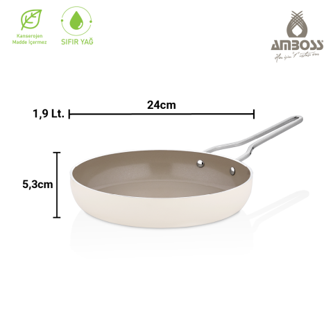 Amboss Sera Nova Doğal Seramik Tava 24 cm 1,9 Litre – Latte