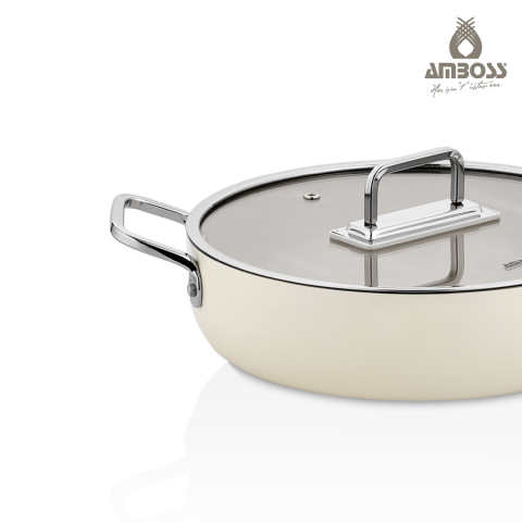 Amboss Sera Nova Doğal Seramik Basık Tencere 30 cm 4.4 Litre – Latte