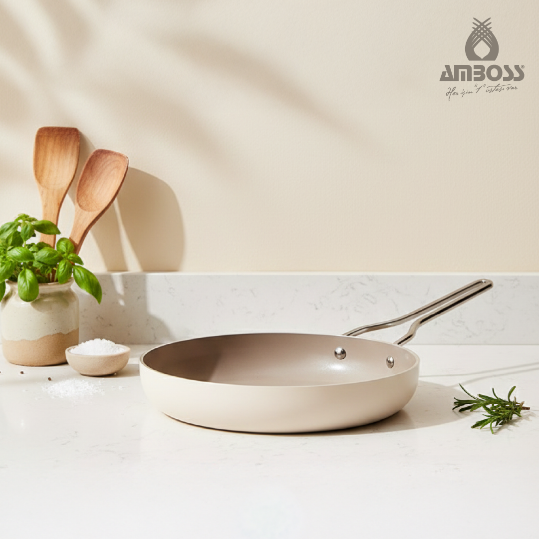 Amboss Sera Nova Doğal Seramik Tava 30 cm 3,0 Litre – Latte