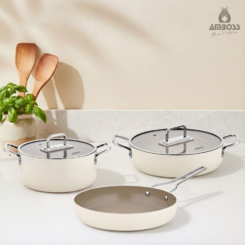 Sera Nova Maxi 5 Parça Seramik Tencere & Tava Seti Latte