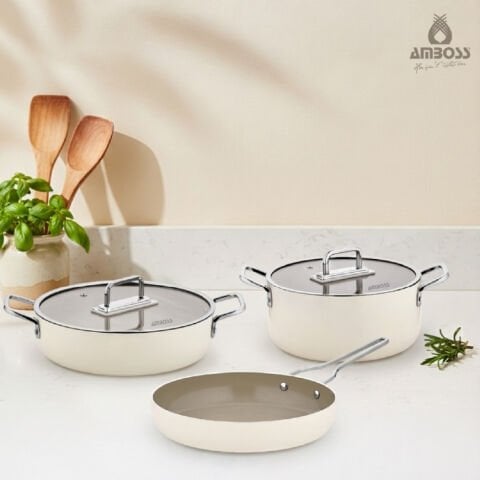 Sera Nova Legend 5 Parça Seramik Tencere & Tava Seti Latte