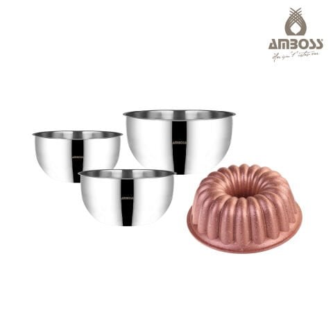 Sweet Mix 4 Parça Karıştırma Kabı & Döküm Kek Kalıbı Seti