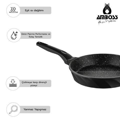 Manifest Pro 7 Parça Döküm Tencere Tava Seti - Siyah