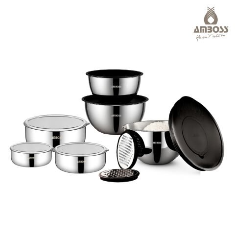 MixKeep Pro 15 Parça Paslanmaz Çelik Karıştırma Kabı & Saklama Kabı