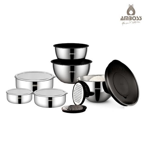 MixKeep Pro 15 Parça Paslanmaz Çelik Karıştırma Kabı & Saklama Kabı