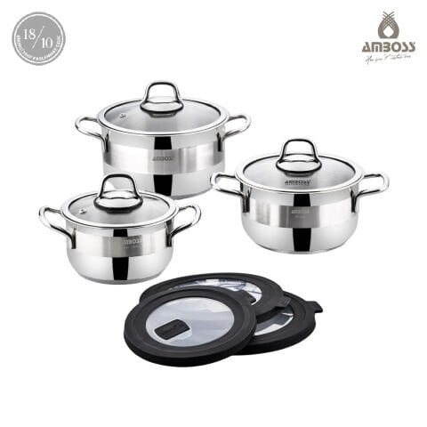 Coral 9 Parça Basınçlı Kapaklı Saklama Kabına Dönüşebilen Tencere Seti