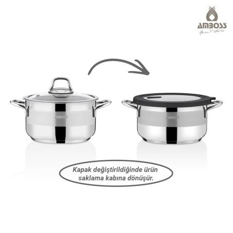 Coral 9 Parça Basınçlı Kapaklı Saklama Kabına Dönüşebilen Tencere Seti