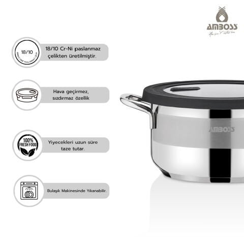 Coral 9 Parça Basınçlı Kapaklı Saklama Kabına Dönüşebilen Tencere Seti