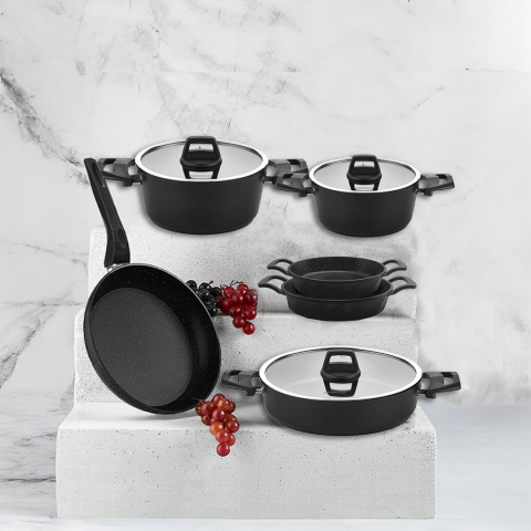 Cosmos 9 Parça Titanyum Kaplama Tencere Sahan Seti