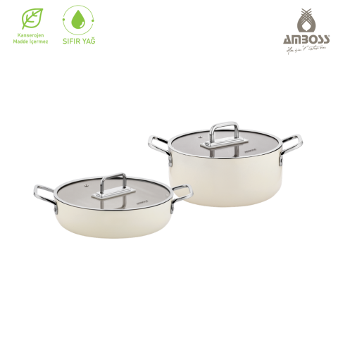 Sera Nova Seramik 4 Parça Tencere Seti - Latte