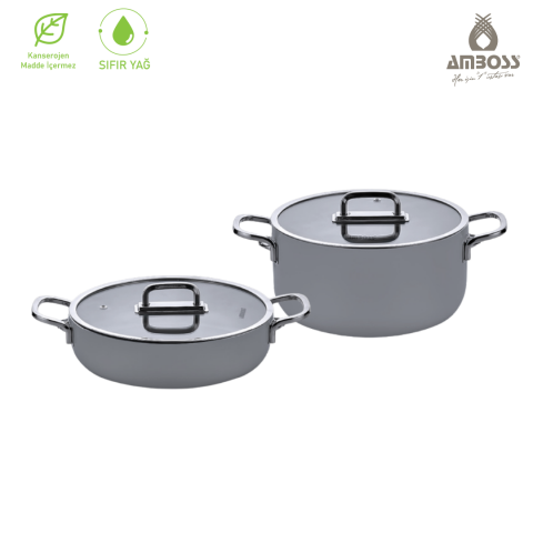 Sera Nova Seramik 4 Parça Tencere Seti - Gri