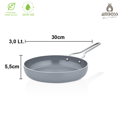 Sera Nova Seramik 3 Parça Tencere & Tava Seti - Gri