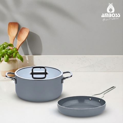 Sera Nova Seramik 3 Parça Derin Tencere & Tava Seti - Gri